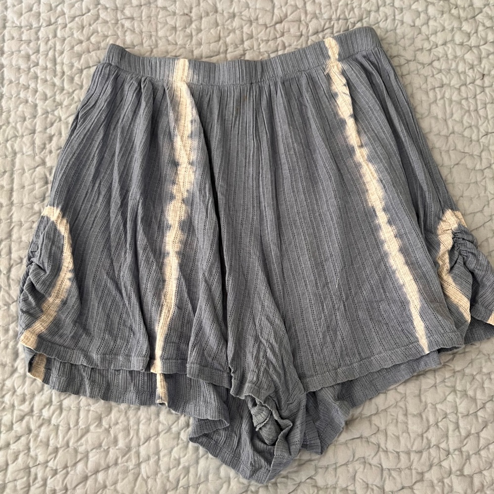 Free people blue and white tie dye flowy shorts